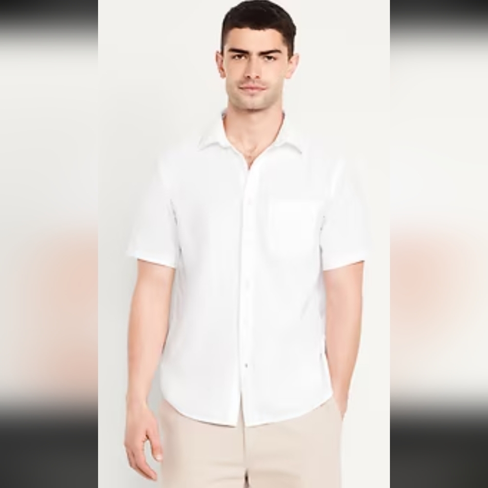 Old Navy Men's White Casual Button Down Shirt